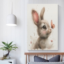 Lapin Petit lapin Peinture sur toile sans cadre, impressions posters art mural pour déco maison chambre bureau