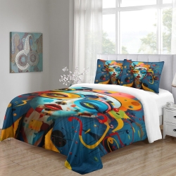 Art abstrait Femmes Housse de Couette Imprimée 3D Douce 3 Pièces Literie Garçons Filles