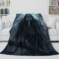 Corbeau Plaid en Polaire Imprimé 3D Couverture Douce Confortable pour Canapé Lit Bureau