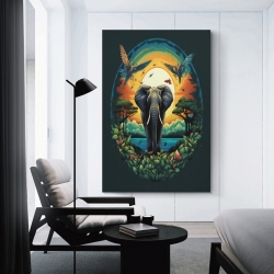 Éléphant Peinture sur toile sans cadre, impressions posters art mural pour déco maison chambre bureau
