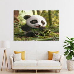 Panda Peinture sur toile sans cadre, impressions posters art mural pour déco maison chambre bureau