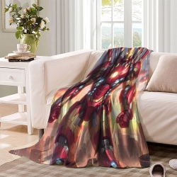 Avengers Iron Man Manta de Forro Polar Impresa en 3D Suave y Acogedora para Sofá Cama Oficina