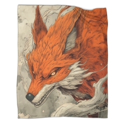 Renard Plaid en Polaire Imprimé 3D Couverture Douce Confortable pour Canapé Lit Bureau