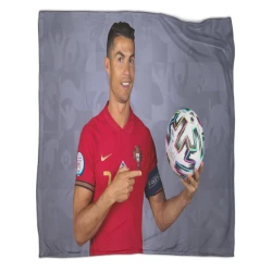 Cristiano Ronaldo Plaid en Polaire Imprimé 3D Couverture Douce Confortable pour Canapé Lit Bureau