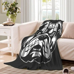Bulldog Manta de Forro Polar Impresa en 3D Suave y Acogedora para Sofá Cama Oficina