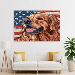 Golden Retriever Peinture sur toile sans cadre, impressions posters art mural pour déco maison chambre bureau