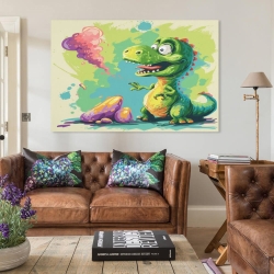 Dinosaure Peinture sur toile sans cadre, impressions posters art mural pour déco maison chambre bureau