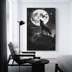 Loup Peinture sur toile sans cadre, impressions posters art mural pour déco maison chambre bureau
