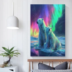 Oso polar Pintura en lienzo sin marco, impresiones de pósters arte pared para decoración hogar dormitorio oficina