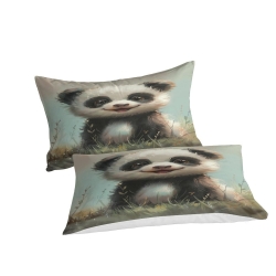 Panda Housse de Couette Imprimée 3D Douce 3 Pièces Literie Garçons Filles