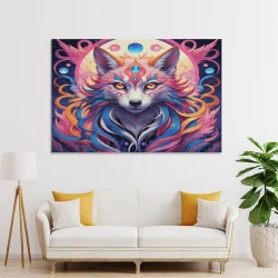 Loup Peinture sur toile sans cadre, impressions posters art mural pour déco maison chambre bureau