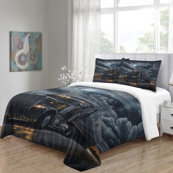 Gros camion Housse de Couette Imprimée 3D Douce 3 Pièces Literie Garçons Filles