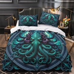 Mythe de l'horreur Cthulhu Housse de Couette Imprimée 3D Douce 3 Pièces Literie Garçons Filles