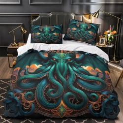 Mythe de l'horreur Cthulhu Housse de Couette Imprimée 3D Douce 3 Pièces Literie Garçons Filles