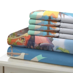 Voilier Housse de Couette Imprimée 3D Douce 3 Pièces Literie Garçons Filles
