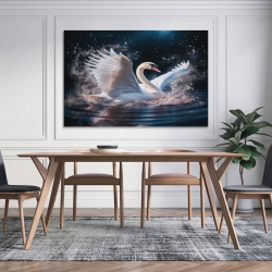 Cygne Peinture sur toile sans cadre, impressions posters art mural pour déco maison chambre bureau