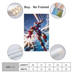 Avengers Iron Man Peinture sur toile sans cadre, impressions posters art mural pour déco maison chambre bureau