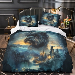 Yorkshire Terrier Housse de Couette Imprimée 3D Douce 3 Pièces Literie Garçons Filles