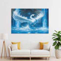 Cygne Peinture sur toile sans cadre, impressions posters art mural pour déco maison chambre bureau