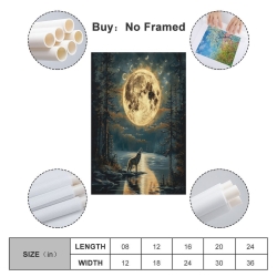 Loup Peinture sur toile sans cadre, impressions posters art mural pour déco maison chambre bureau