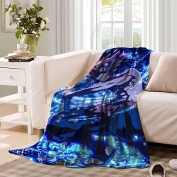 Tueur de démons: Demon Slayer Plaid en Polaire Imprimé 3D Couverture Douce Confortable pour Canapé Lit Bureau