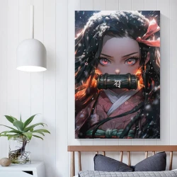 Tueur de démons: Demon Slayer Peinture sur toile sans cadre, impressions posters art mural pour déco maison chambre bureau