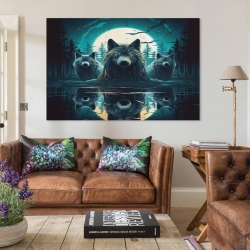 Loup Peinture sur toile sans cadre, impressions posters art mural pour déco maison chambre bureau