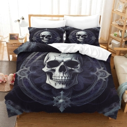 Crâne Housse de Couette Imprimée 3D Douce 3 Pièces Literie Garçons Filles