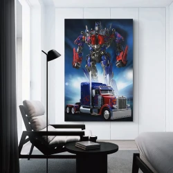 Transformers Optimus Prime Peinture sur toile sans cadre, impressions posters art mural pour déco maison chambre bureau