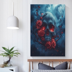 Crâne Peinture sur toile sans cadre, impressions posters art mural pour déco maison chambre bureau