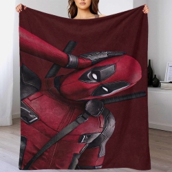 Marvel Deadpool Plaid en Polaire Imprimé 3D Couverture Douce Confortable pour Canapé Lit Bureau