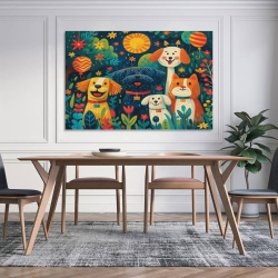Chien art Peinture sur toile sans cadre, impressions posters art mural pour déco maison chambre bureau
