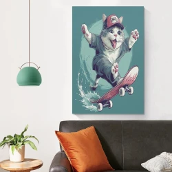 Chat Peinture sur toile sans cadre, impressions posters art mural pour déco maison chambre bureau