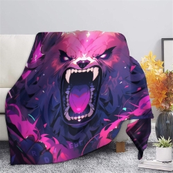 Ours noir Plaid en Polaire Imprimé 3D Couverture Douce Confortable pour Canapé Lit Bureau