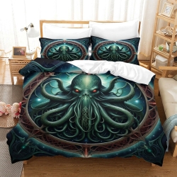Mythe de l'horreur Cthulhu Housse de Couette Imprimée 3D Douce 3 Pièces Literie Garçons Filles