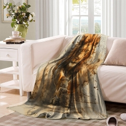 Lion Plaid en Polaire Imprimé 3D Couverture Douce Confortable pour Canapé Lit Bureau