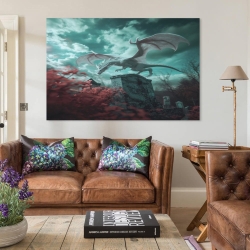 Dragon Peinture sur toile sans cadre, impressions posters art mural pour déco maison chambre bureau