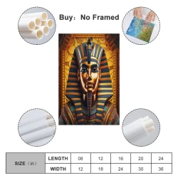Pharaon égyptien Peinture sur toile sans cadre, impressions posters art mural pour déco maison chambre bureau