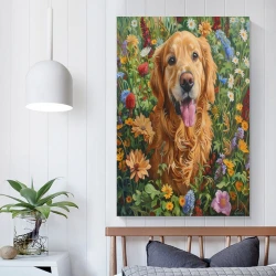 Golden Retriever Peinture sur toile sans cadre, impressions posters art mural pour déco maison chambre bureau