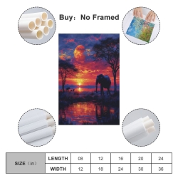 Éléphant Peinture sur toile sans cadre, impressions posters art mural pour déco maison chambre bureau