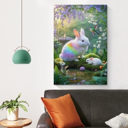 Rabbit bunny Unframed Canvas Painting, Wall Art Poster Prints for Home Bedroom Office Decoration
