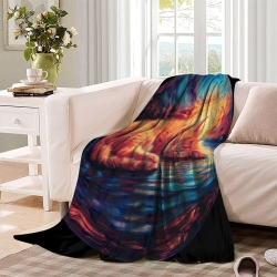 Chat Plaid en Polaire Imprimé 3D Couverture Douce Confortable pour Canapé Lit Bureau