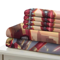 Avengers Iron Man Housse de Couette Imprimée 3D Douce 3 Pièces Literie Garçons Filles