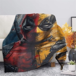 Marvel Deadpool Plaid en Polaire Imprimé 3D Couverture Douce Confortable pour Canapé Lit Bureau