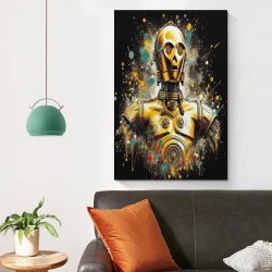 C-3PO Star Wars Peinture sur toile sans cadre, impressions posters art mural pour déco maison chambre bureau