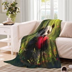 Giant Panda Plaid en Polaire Imprimé 3D Couverture Douce Confortable pour Canapé Lit Bureau