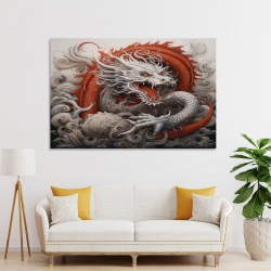 oriental Dragon Peinture sur toile sans cadre, impressions posters art mural pour déco maison chambre bureau