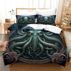 Mythe de l'horreur Cthulhu Housse de Couette Imprimée 3D Douce 3 Pièces Literie Garçons Filles