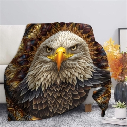 Aigle Plaid en Polaire Imprimé 3D Couverture Douce Confortable pour Canapé Lit Bureau