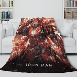 Avengers Iron Man Plaid en Polaire Imprimé 3D Couverture Douce Confortable pour Canapé Lit Bureau